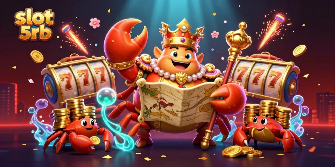 Engage with slot 5rb for exciting gameplay featuring a golden crab emperor and treasure map.