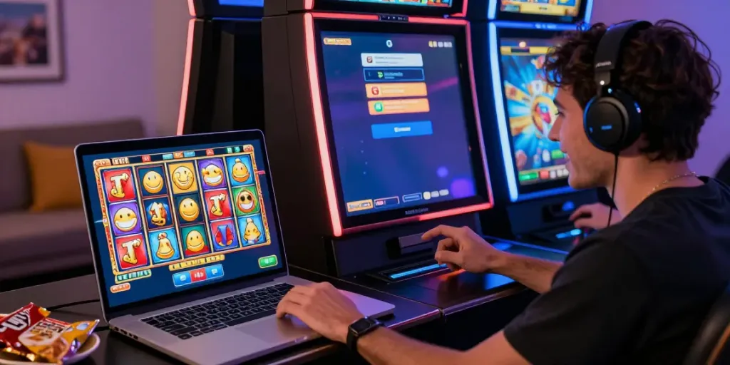 Exciting online gaming experience with TX88 slot game on a laptop.