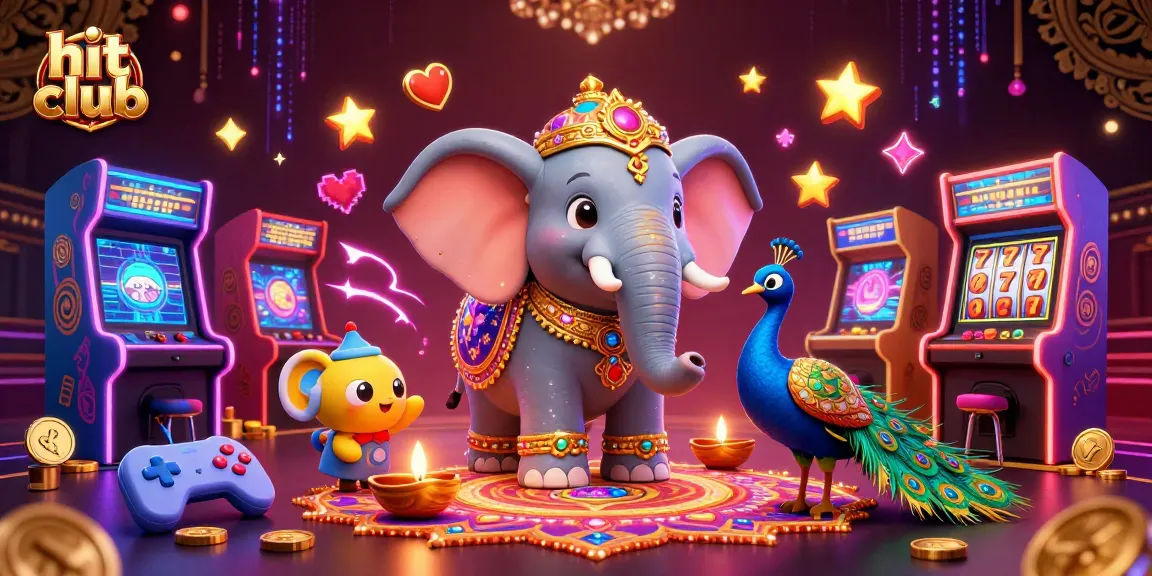 Engage with the vibrant atmosphere of hit club, featuring colorful characters and lively casino elements.