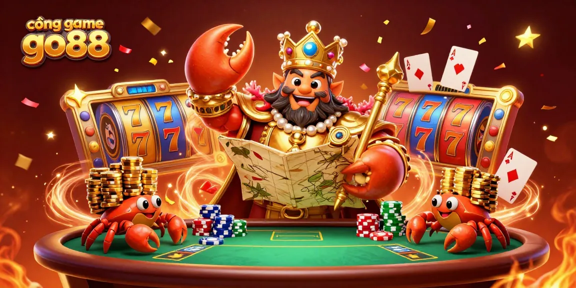 Join the fun at cổng game go88 with exciting slot machines and gaming treasures in a vibrant casino scene.