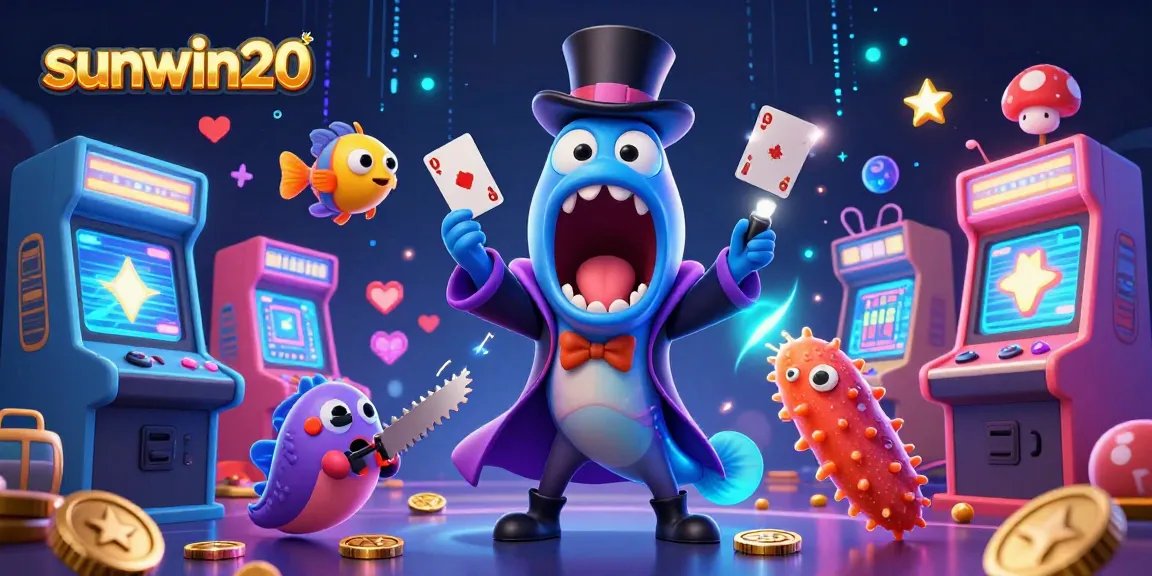 Immerse yourself in sunwin20's vibrant gambling magic with deep-sea creatures performing thrilling card tricks.